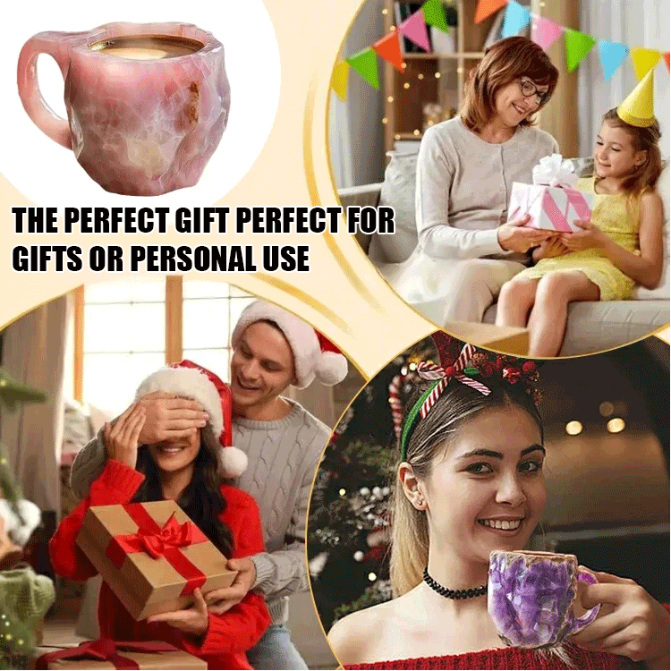 🥰【Venta caliente🌿】【300ml】2025 Taza de café mineral de cristal estilo natural--3871108