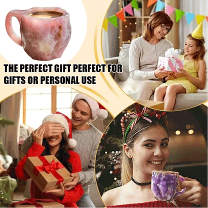 🥰【Venta caliente🌿】【300ml】2025 Taza de café mineral de cristal estilo natural--3871108