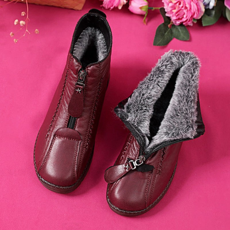🔥🥾【35-41】Cizme de gleznă din natural skin anti-slip pentru femei italiene făcute manual_3835593 