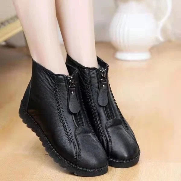 🔥🥾【35-41】Cizme de gleznă din natural skin anti-slip pentru femei italiene făcute manual_3835593 