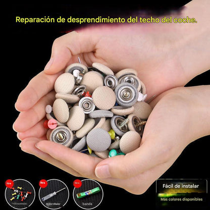 🔥【30% OFF】La lona del techo del coche se cae, repara el broche de sujeción de los clavos. Modificación y reacondicionamiento del interior del coche sin desmontaje (incluye kit de herramientas de instalación + destornillador + toalla).