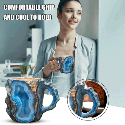 🥰【Venta caliente🌿】【300ml】2025 Taza de café mineral de cristal estilo natural--3871108