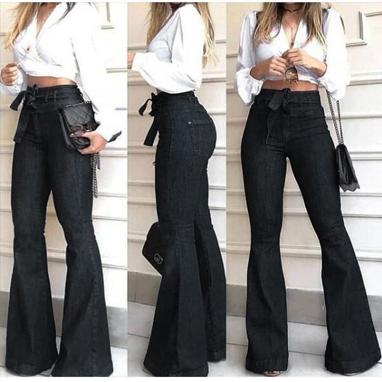 👖Jeans anchos de talle alto, microelásticos y cómodos para todo el día ✨--3854099