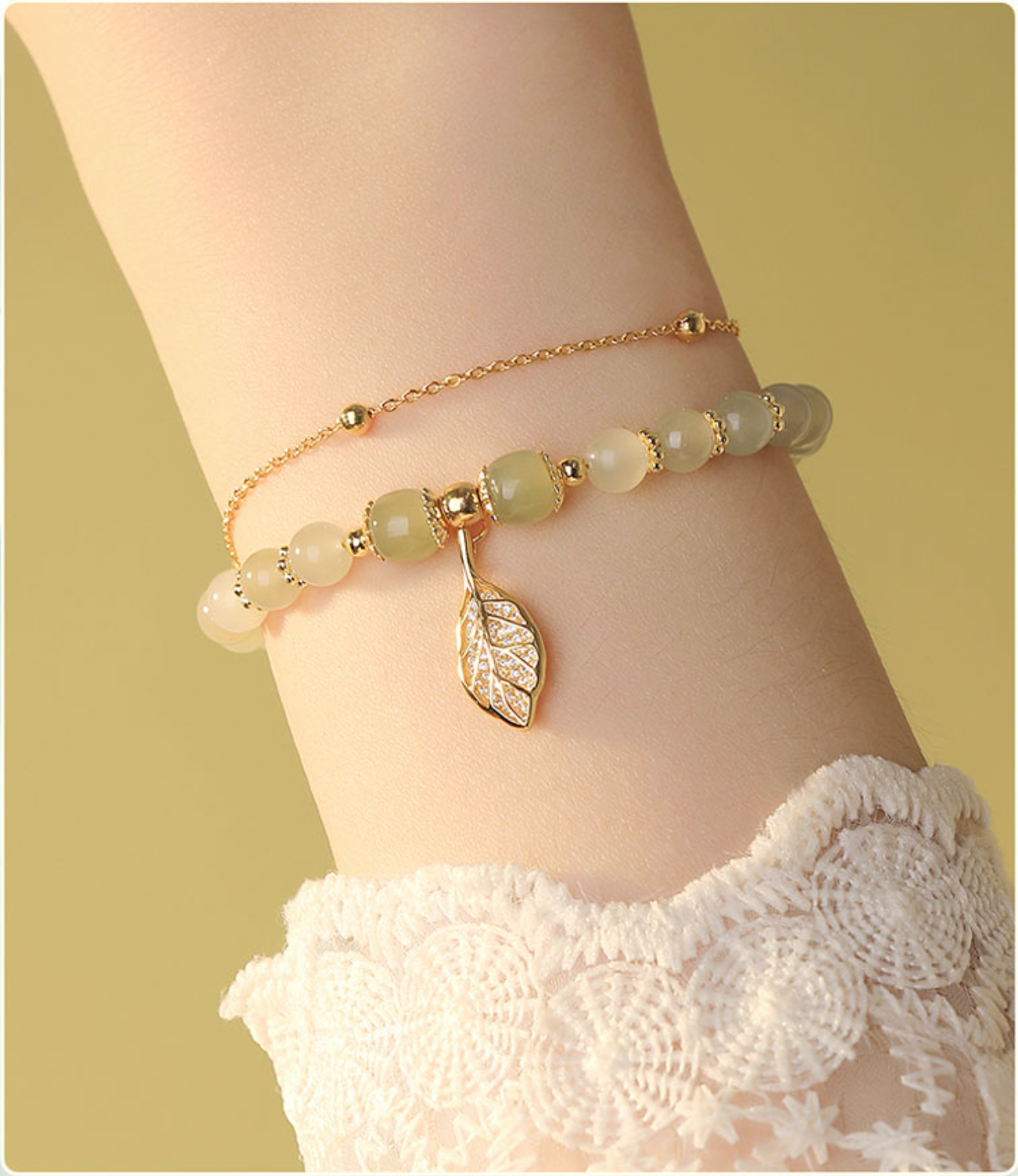 ✨【Compre uno y llévese otro gratis】Nueva pulsera de jade hetiano de oro de 14 quilates