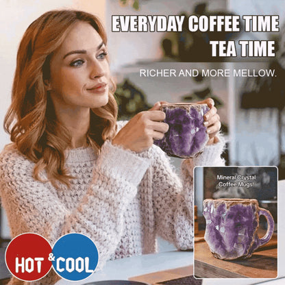 🥰【Venta caliente🌿】【300ml】2025 Taza de café mineral de cristal estilo natural--3871108