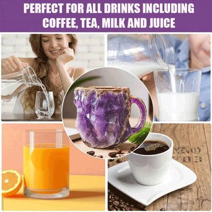 🥰【Venta caliente🌿】【300ml】2025 Taza de café mineral de cristal estilo natural--3871108